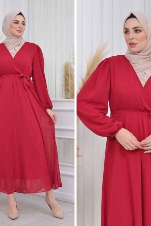 227787 TOPTAN DESENLİ ELBİSE