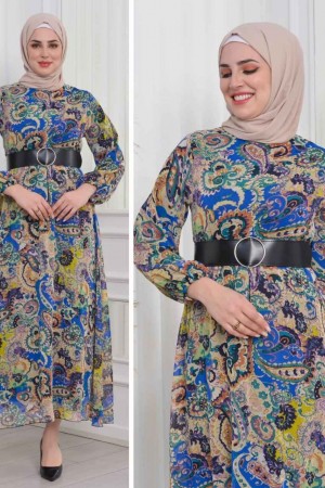 227788 TOPTAN DESENLİ ELBİSE