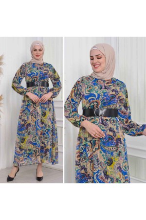 227788 TOPTAN DESENLİ ELBİSE