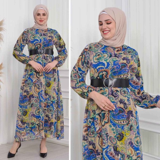 227788 TOPTAN DESENLİ ELBİSE