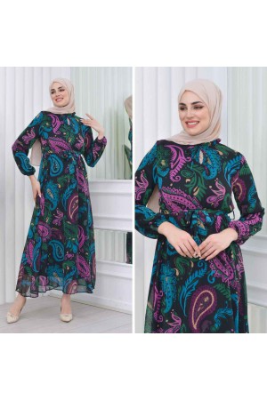 227792 TOPTAN DESENLİ ELBİSE