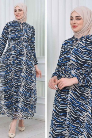 227794 TOPTAN DESENLİ ELBİSE