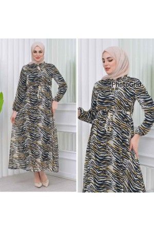 227796 TOPTAN DESENLİ ELBİSE