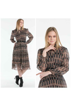 227797 TOPTAN DESENLİ ELBİSE