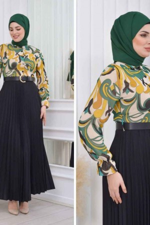 227801 TOPTAN DESENLİ ELBİSE