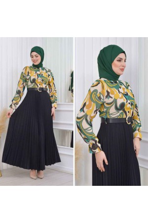 227801 TOPTAN DESENLİ ELBİSE