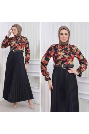 227802 TOPTAN DESENLİ ELBİSE