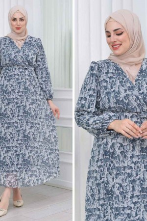 227803 TOPTAN DESENLİ ELBİSE