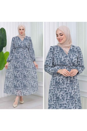 227803 TOPTAN DESENLİ ELBİSE