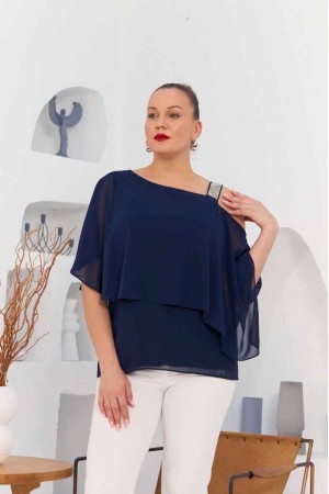 227853 TOPTAN LACİVERT BLUZ