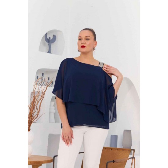 227853 TOPTAN LACİVERT BLUZ