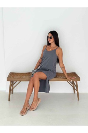 227901 TOPTAN GRİ ELBİSE