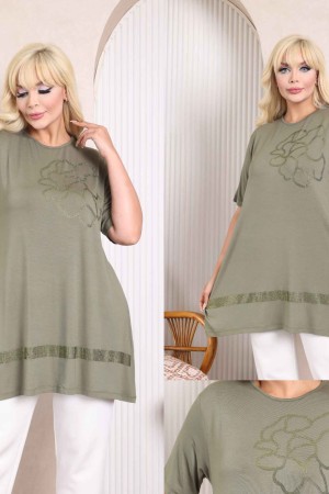 227904 TOPTAN HAKİ TUNİK