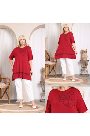 227906 TOPTAN BORDO TUNİK