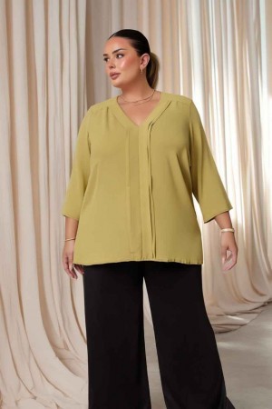 227914 TOPTAN SU YEŞİL BLUZ