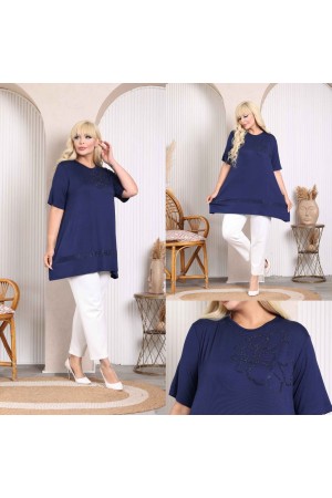 227965 TOPTAN LACİVERT TUNİK