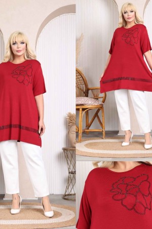 227967 TOPTAN BORDO TUNİK