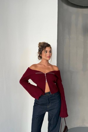228376 Burgundy CARDIGAN
