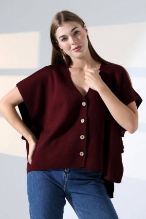 228395 Burgundy CARDIGAN