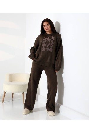 228552 KAHVE PANTOLON TAKIM