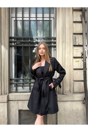 228707 SİYAH TRENÇKOT