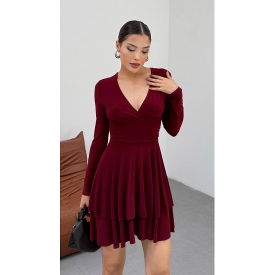 228895 Burgundy DRESS