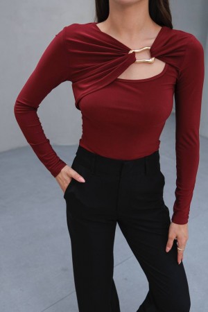 228953 Burgundy BLOUSE