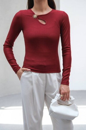 228982 Burgundy BLOUSE