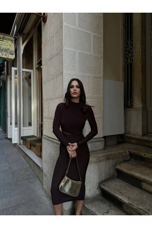 229013 KAHVE ELBİSE