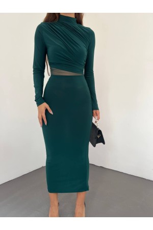 229014 ZÜMRÜT YEŞİL ELBİSE