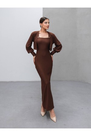 229022 KAHVE ELBİSE