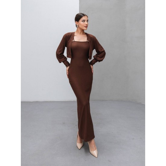 229022 COFFEE DRESS