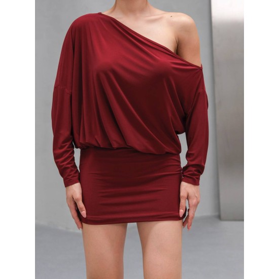 229028 Burgundy DRESS