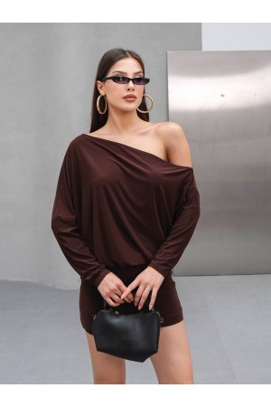 229029 KAHVE ELBİSE