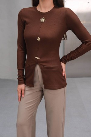 229031 COFFEE BLOUSE