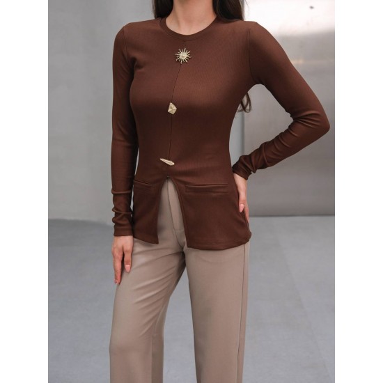 229031 COFFEE BLOUSE