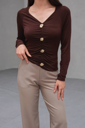 229036 COFFEE BLOUSE