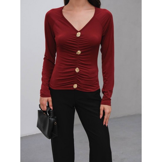 229037 Burgundy BLOUSE