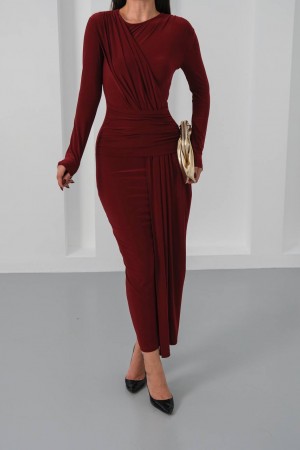 229088 Burgundy DRESS