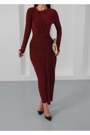 229088 BORDO ELBİSE