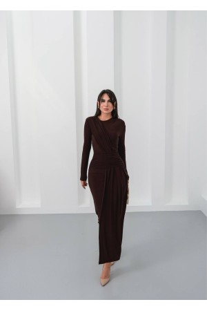 229090 KAHVE ELBİSE