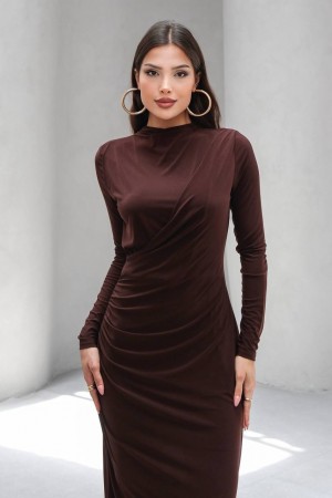 229124 KAHVE ELBİSE