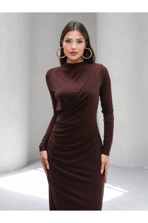 229124 KAHVE ELBİSE