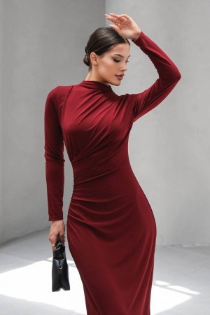 229128 BORDO ELBİSE