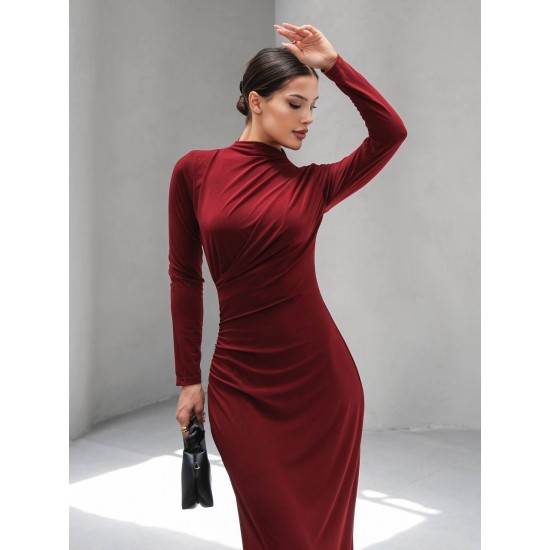 229128 BORDO ELBİSE