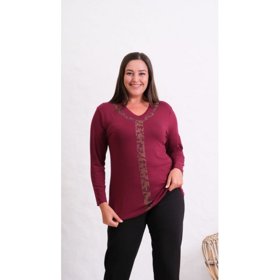 229641 Burgundy BLOUSE