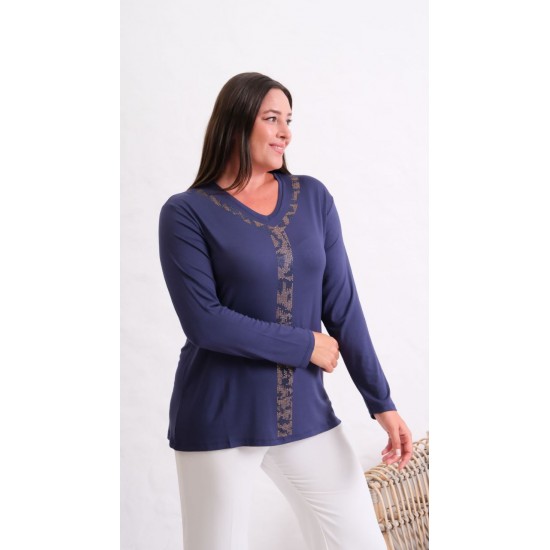 229644 "NAVY BLUE" BLOUSE