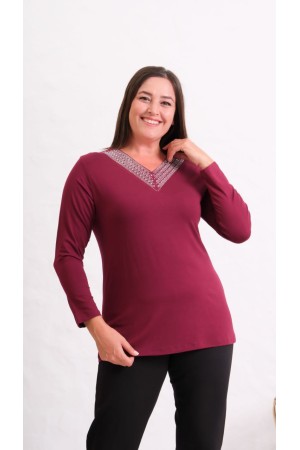 229648 Burgundy BLOUSE