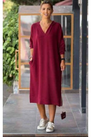 229823 BORDO ELBİSE