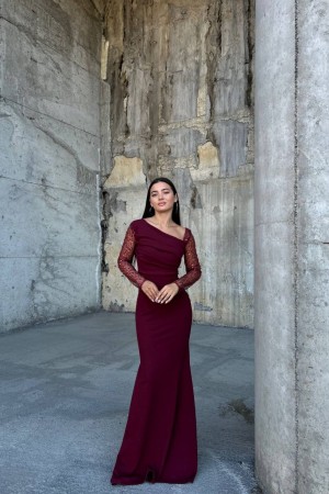 229962 Burgundy "Evening dress"